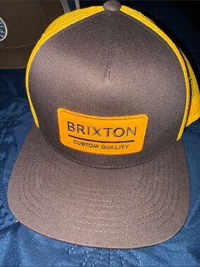 Brixton Brown Trucker Hat with Yellow Patch San Diego Padres Colors